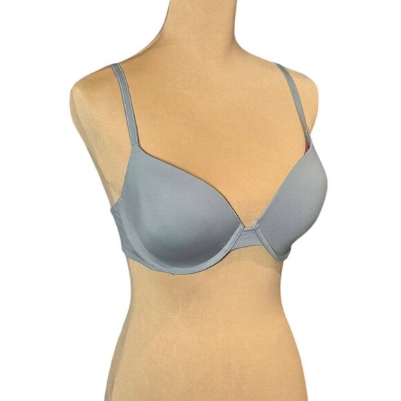 PINK Victoria’s Secret Demi Bra Sz.34 DD Light Gray Underwire T-Shirt Bra - Picture 3 of 10